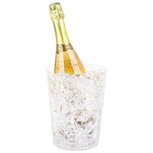 12 Pack Disposable Plastic Ice Bucket For Parties, Gold Glitter Clear Wine Cooler for Wedding, Good as One Large Champagne Chiller Or Classic Wine Bottle Chiller