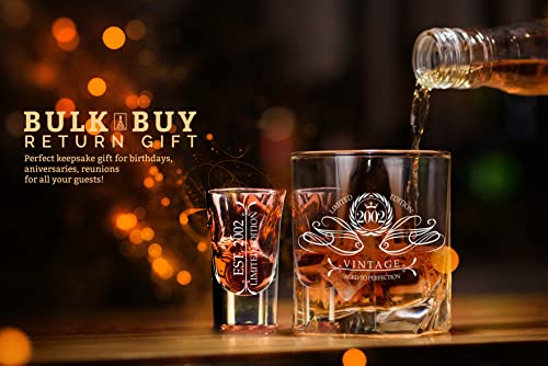 21st Birthday Gifts For Him, Vintage 2002 Aged To Perfection Whiskey & 21st Birthday Shot Glass, 21st Birthday Gift Ideas, 21st Birthday Decorations For Him 21 Birthday Decorations for Him 21 Year Old