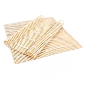 2 pack bamboo sushi rolling mat,sushi maker, sushi roll maker (9.5" x 9.6") (white1)