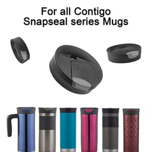 BOSORIO 4 Pack Gaskets Compatible with Contigo Snapseal Byron Travel Mug 16oz & 20oz, Replacement Rubber Seal for Contigo Snapseal Lid, Replacement Silicone Part for Contigo Coffee Travel Tumbler