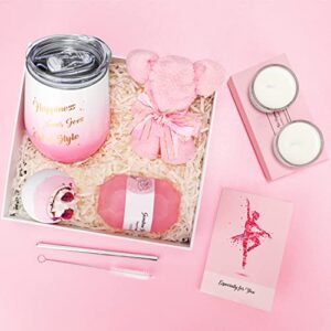 YMERSEN Birthday Gifts for Women, Birthday Gifts Basket for Women - Relaxing Spa Gifts with Tumbler Scented Candles Bath Bomb