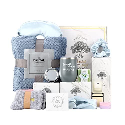 MAJOAK Stainless Steel Get Well Soon Gifts for Women|14pcs self-care Package for Women & Men| Thinking of you gift basket for loved ones| Birthday Gift Box|