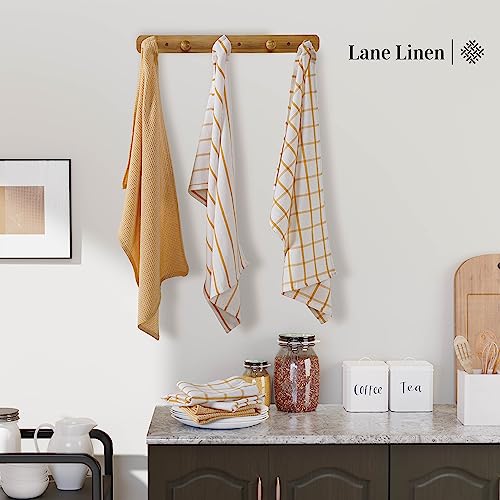 LANE LINEN Kitchen Towels Set - Pack of 6 Cotton Dish Towels for Drying Dishes, 18”x 28”, Kitchen Hand Towels, Tea Towels, Premium Dish Towels for Kitchen, Quick Drying Kitchen Towel Set - Yellow