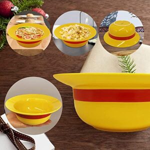 Anime One Piece Ramen Bowl Set with Chopsticks Luffy Straw Hat Ceramic Bowl Fans Gift - Dishwasher & Microwave Safe (Luffy)