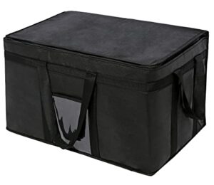 insulated food delivery bag，reusable food warmer delivery bags for hot and cold,collapsible large capacity and durable, suitable for travel，car，camping (xxxl, black)