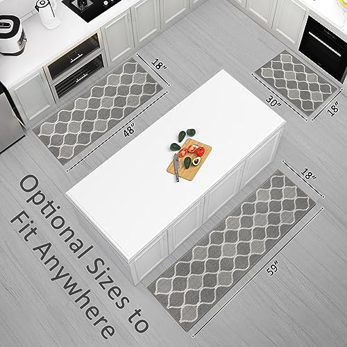 Villsure Kitchen Rugs and Mats, Non Skid Kitchen Runner Rug Absorbent Resist Dirt Kitchen Floor Mat Comfort Standing Mat Made of 100% Polypropylene Machine Washable