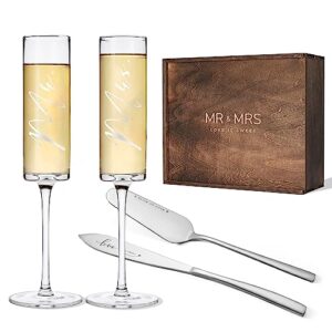 aw bridal mr & mrs champagne flutes bride and groom champagne glasses wedding cake knife set cake, cake cutting set for wedding,bridal shower gift wedding anniversary engagement for couple