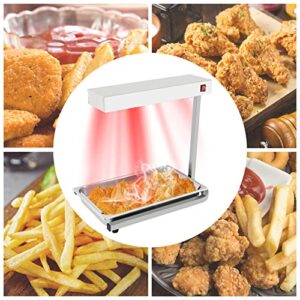 Fetcoi French Fry Warmer, Commercial Heat Lamp Food Warmer Strip Warmer, 500W Free-Standing Warming Dump Station Countertop for Chips Churros Fried Food