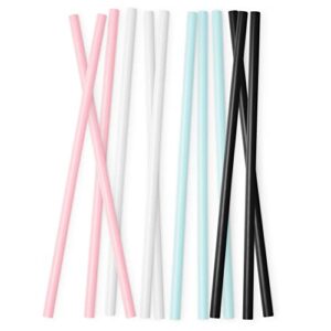 simple modern plastic reusable straws | bpa free and waste reducing plastic straw for tumblers and travel mugs | trek collection | 12 pack | assortment 2
