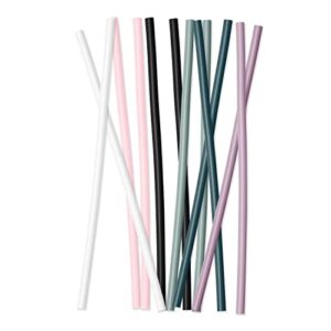 simple modern plastic reusable straws | bpa free and waste reducing straw for tumblers and travel mugs | classic collection | 12 pack | assortment 1