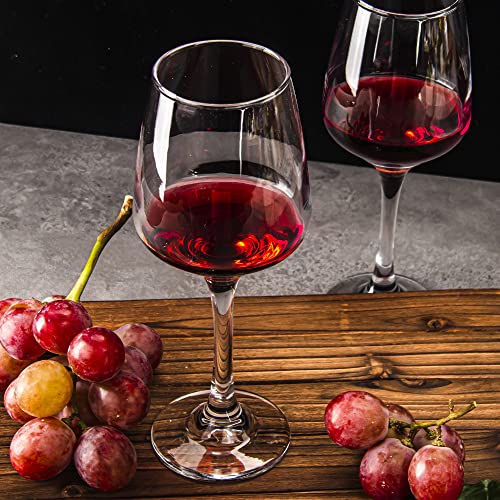 HAKEEMI Red/White Wine Glasses Set of 12, 12 oz Clear Wine Glasses with Stem, Dishwasher Safe