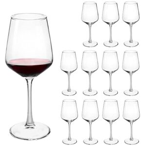 czumjj wine glasses set of 12, 12 oz durable red white wine glasses for wedding, party, dishwasher safe