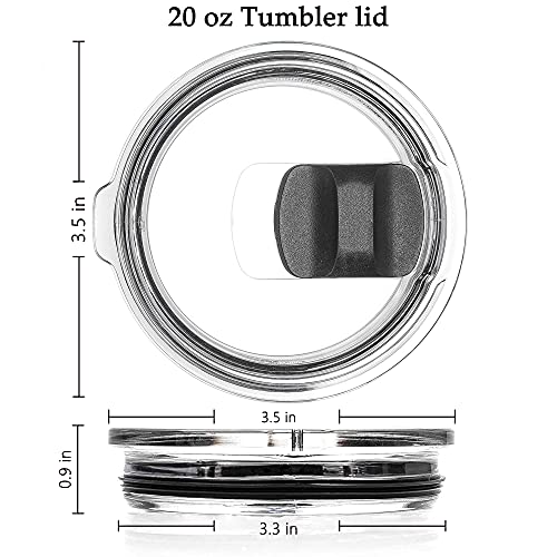 20 oz Magnetic Lid for Tumbler - Compatible with YETI Rambler, Ozark Trail, Old Style Rtic and More, Magnetic Slider Switch Spill Proof Tumbler Cover (20Oz Pack of 2 Black)