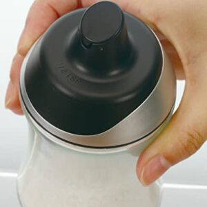 J&M DESIGN Sugar Dispenser w/Pour Spout For Coffee Bar Accessories, Tea Organizer Station Essentials, Coffee Gifts & Kitchen Baking w/Easy Spoon Pouring Shaker Lid - 7.5oz Glass Jar Container Bowl