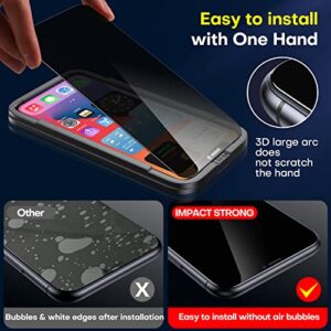 ImpactStrong Privacy Glass Screen Protector for iPhone XR/iPhone 11 [6.1 Inch] Anti-Scratch Heavy Duty Tempered Glass Screen Protectors with [Easy Install Kit] [9H Hardness], Case Friendly - 2 Pack