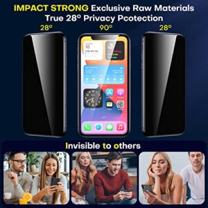 ImpactStrong Privacy Glass Screen Protector for iPhone XR/iPhone 11 [6.1 Inch] Anti-Scratch Heavy Duty Tempered Glass Screen Protectors with [Easy Install Kit] [9H Hardness], Case Friendly - 2 Pack