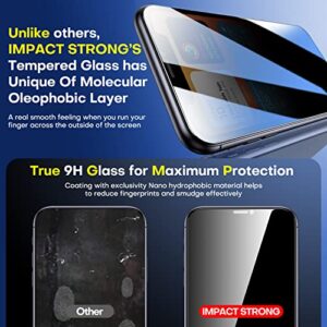 ImpactStrong Privacy Glass Screen Protector for iPhone XR/iPhone 11 [6.1 Inch] Anti-Scratch Heavy Duty Tempered Glass Screen Protectors with [Easy Install Kit] [9H Hardness], Case Friendly - 2 Pack