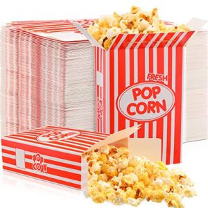 200 pcs paper popcorn boxes 1 oz close top oil proof disposable popcorn container 6 x 4 x 2 inch red and white stripes leak proof popcorn boxes for party movie party theater night carnival birthday