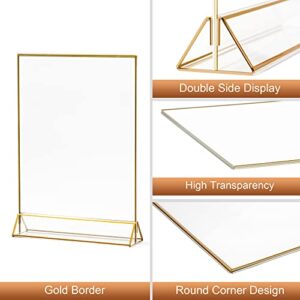 VORIOB 4Pack 8.5x11 Gold Picture Frame Acrylic Sign Holder,Wedding Signs Table Numbers Menu Holders