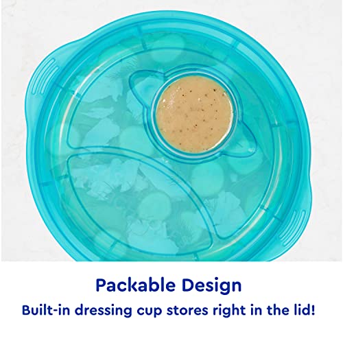 EasyLunchboxes® - Salad To-Go Containers - Reusable Bowl with Built-In, Leak-Proof Dressing Cup for Salad, Pasta, Cereal, Rice & More - Great for Work, Travel, & Meal Prep, Set of 4 (Jewel Brights)