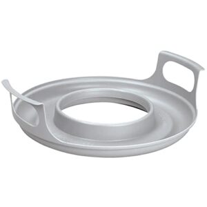 microwave cool plate and spillover caddy with handles. for bowls, plates and microwave meals. bpa free