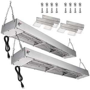 wechef electric strip heater 2 pack portable 36" 1000w commercial food warmer heating lamp for fry chicken