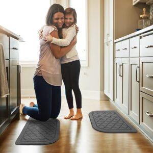 HOTBALZER 18×27 Inch Kitchen Rugs, Comfort Standing Kitchen Mats for Floor is Made of 100% Polypropylene, Kitchen Rugs and Mats Non Skid Washable for Kitchen, Floor, Office, Sink, Laundry, Grey