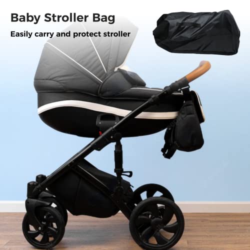 SWEWARM Stroller Travel Bag, Gate Check Bag for Single and Double Strollers, Lightweight Pushchair Transport Carry Bags with Shoulder Straps for Airplane Travel