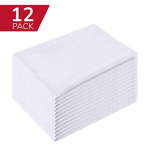 Leviharmony 12 Pack Cloth Napkins – White – 17 x 17 Inch – 100% Polyester Dinner Napkins – Table Napkins for Restaurant, Events and Weddings