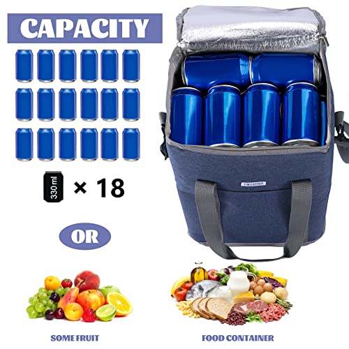 Yimieasybuy Reusable Grocery Bags, 30L Insulated Bags For Food Delivery,Food Insulated Bag，Suitable For Camping, Short Distance Travel, Grocery Transportation, Reusable Shopping Bag, Navy