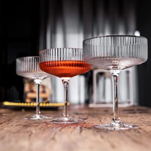 Montex 6 Pcs Coupe Glasses, 10 oz Classic Vintage Cocktail Galssware, Pefect for Cocktail, Champagne and Gift