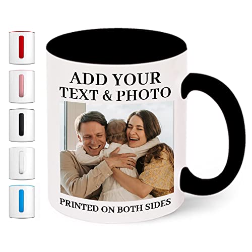 Personalized photo Mug Custom Mug Design Your Own Style with Words Picture, 11oz Multiple Colors Personalized Gifts Custom Cups for Birthday Anniversary Christmas.