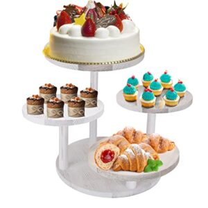 5 tier round cupcake tower stand for 60 cupcakes, wooden cake stands with tiered tray decor,farmhouse tiered tray decor,cupcake display for birthday graduation baby shower tea party