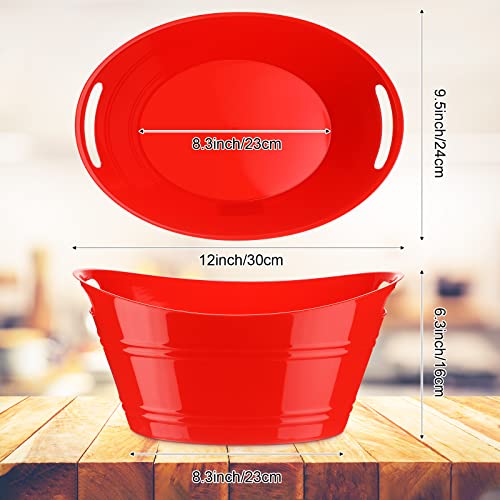 6 Pieces Ice Buckets Bulk, Plastic Ice Buckets with Handles, Oval Storage Tub, Large Capacity Ice Drink Bucket for Party Bar Wine Beer Champagne Beverage Bottle Cooler (Multicolor,4.5 Liter)