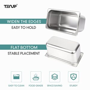 TENUP 6 Pack Anti-Jam Hotel Pans, 1/3 Size 6 Inch Deep, NSF, Commercial 18/8 Stainless Steel Pan，Steam Table Pan, Catering Food Pan