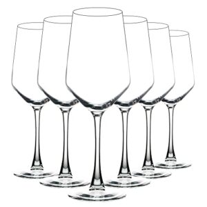 yangnay wine glasses set of 6, 13 oz red or white wine glass with stem, perfect for home, restaurant, dishwasher safe