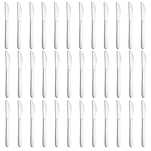 Gymdin 36-Piece Dinner Knives Set, Knife Set (9 Inches), Table Knife, Food Grade Stainless Steel Butter Knives, Knives Silverware for Home/Restaurant/Kitchen, Dishwasher Safe & Mirror Polished