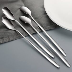 Long Handle Ice Tea Spoons,9.1-Inch Tea Spoons,Coffee Spoon,Ice Cream Spoon,Stainless Steel Cocktail Mixing Spoons for Cold Drink, Set of 4