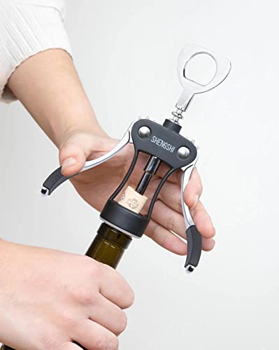 shengshi Wine Opener Zinc Alloy Premium Wing Corkscrew Wine Bottle Opener With Multifunctional Bottles Opener