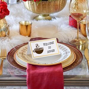 YOUYIDUN 106 Pcs Place Cards with Gold Foil Border, Paper Name Place Cards for Table Setting, Blank Table Tent Placecards for Weddings, Banquets, Birthday Events, Dinner Parties Cards