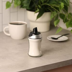 Ginger Ponds Stainless Steel Improved Design Upgraded Sugar or Creamer Dispenser & Shaker with Labels for Beverages and Cooking Cream Dispenser for Coffee Bar Accessories and Organizer