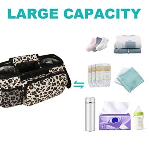 Universal Stroller Organizer with Insulated Cup Holders, Baby Stroller Organizer Bag Fits Any Strollers