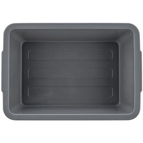 SEHOI 8 PCS Gray Plastic Tubs, 8L Commercial Tote Box, Food Service Tubs, Rectangular Plastic Dish Bin Utility Bus Tubs for Storing, Transporting, Washing, 8 Liters Capacity