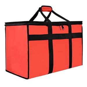 dodin delivery insulated food delivery bag - 23x14x15 inches - water-resistant interior - ideal for commercial catering - reusable grocery bag - professional and heavy-duty - xxl - red
