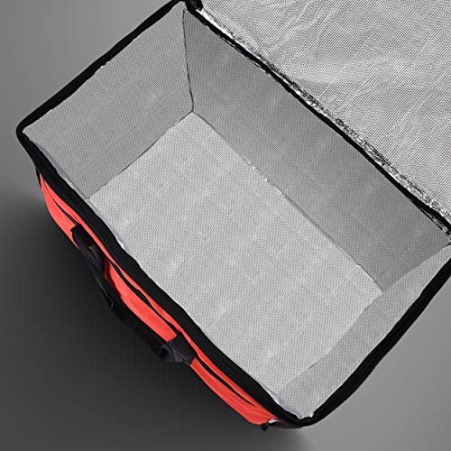 Dodin Delivery Insulated Food Delivery Bag - 23x14x15 inches - Water-Resistant Interior - Ideal for Commercial Catering - Reusable Grocery Bag - Professional and Heavy-Duty - XXL - Red