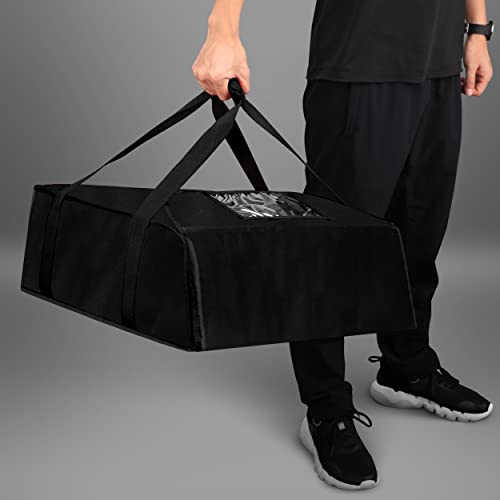 Dodin Delivery Pizza Delivery Bag - 21.5x19.75x7.75 inches - Commercial Grade Nylon Interior & Exterior - Heavy-Duty and Insulated - Tailor Made For Pizza Delivery - Large - Black