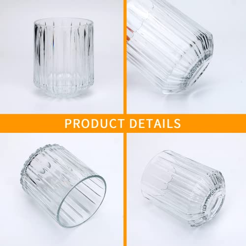 QAPPDA Drinking Glasses Set of 12,Clear Mixed Glassware Set,Vintage Ribbed 13oz Highball Glasses&10 oz Rocks Glasses,Origami Style Everyday Glassware for Cocktail,Whiskey,Juice,Water