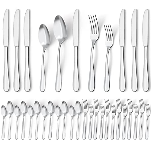 Moretoes 30Pcs Silverware Set for 6, Stainless Steel Cutlery Set, Mirror Polished Flatware Sets for Home and Restaurant, Include Knife Fork Spoon Set, Dishwasher Safe