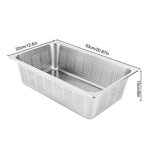 Mgorgeous Anti-Jam Perforated Stainless Steel Steam Table/Hotel Pan, Pack of 2 (6inch)