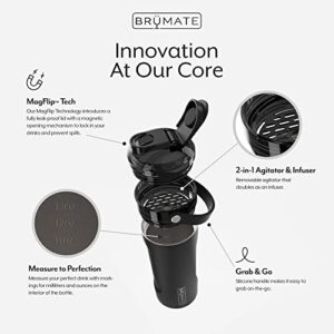 BrüMate MultiShaker Blender Shaker Bottle | 100% Leakproof Insulated Stainless Steel Shaker Bottle | Protein Shaker Bottle, and Pre Workout Bottle for the Gym | 26oz (Dark Aura)
